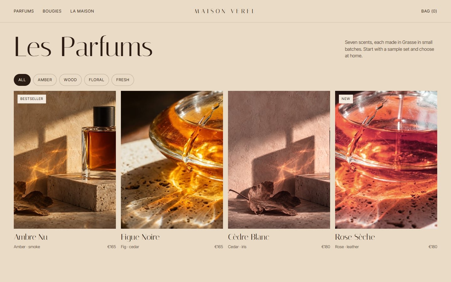 Maison Verel inner page on desktop