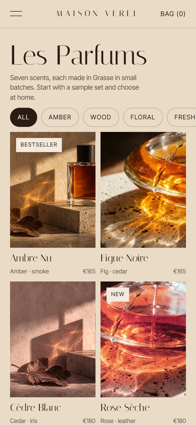 Maison Verel inner page on a phone