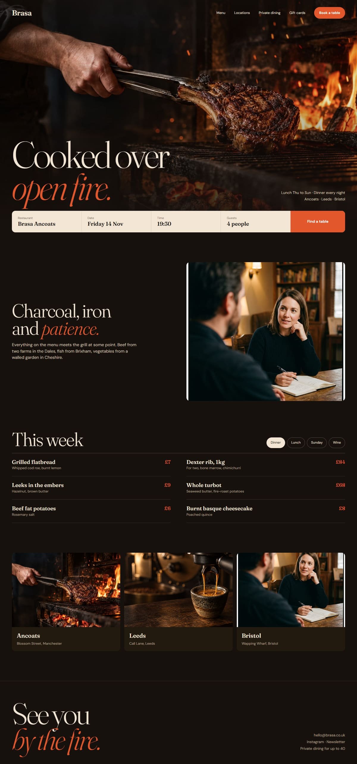 Brasa template homepage