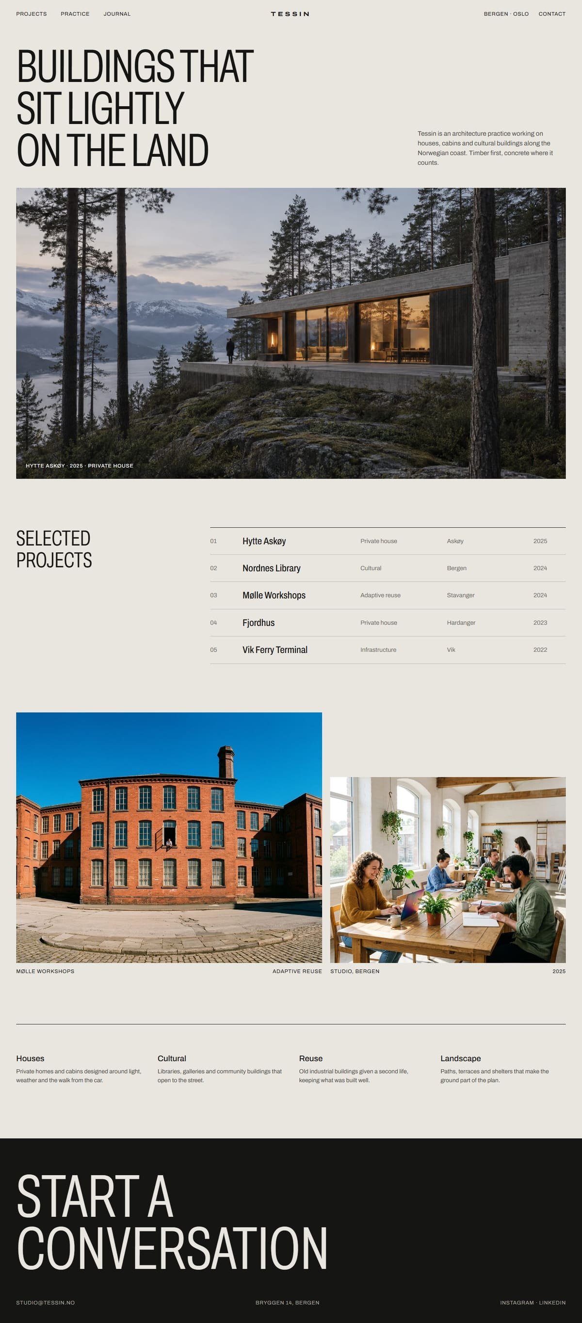 Tessin template homepage