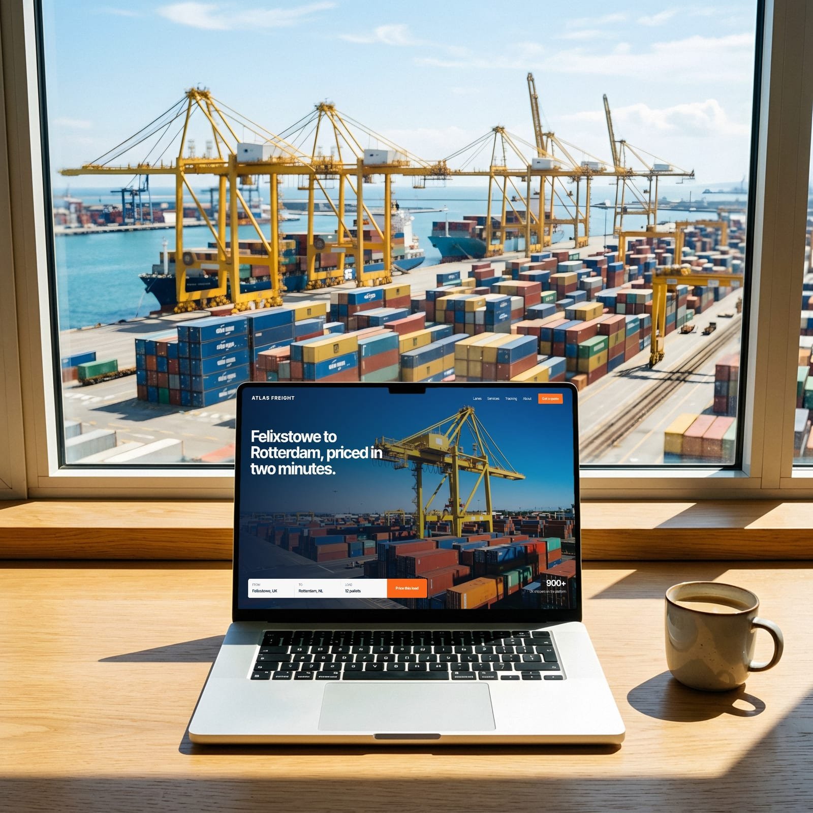 Atlas Freight website on a device