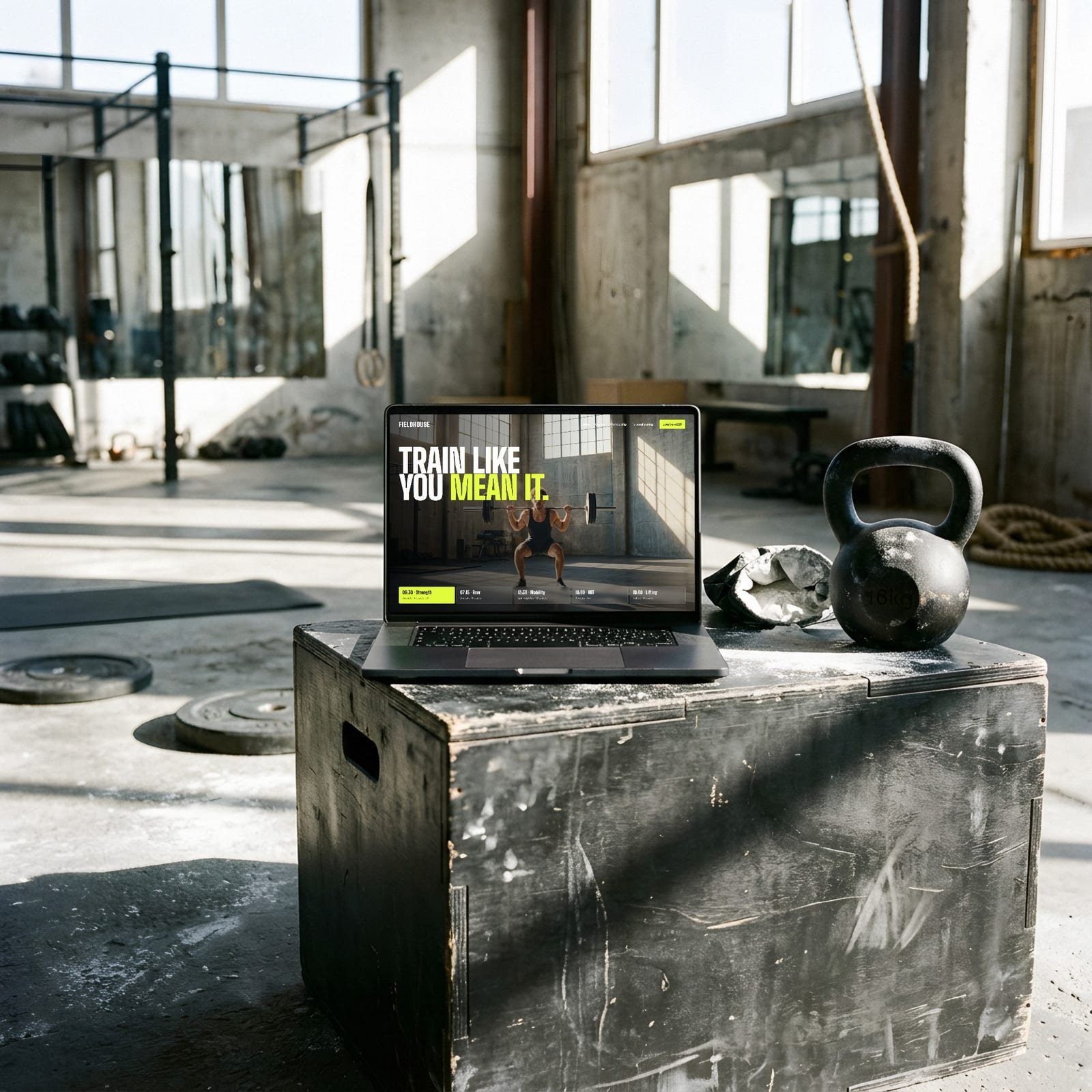 Fieldhouse website on a device
