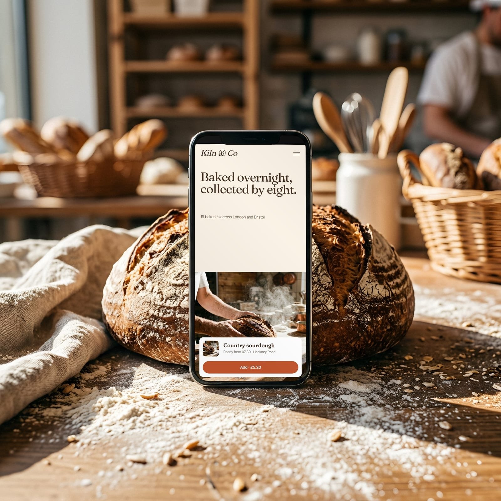 Kiln & Co website on a device