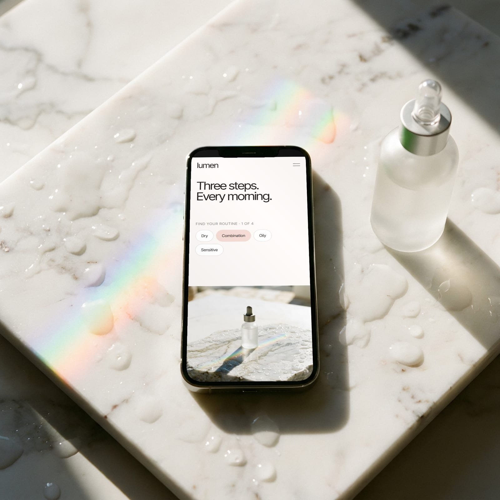 Lumen Skin website on a device